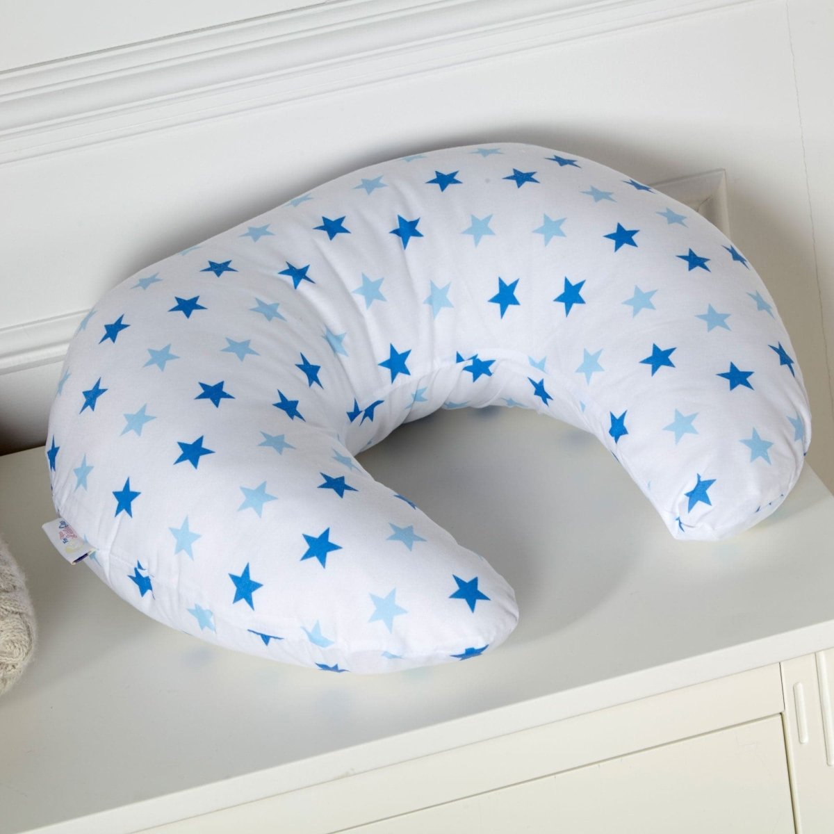 Nursing Pillow Cover in Little Blue Star