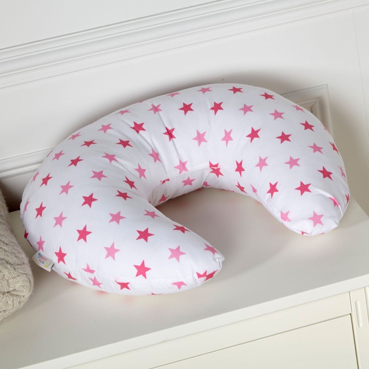 Nursing Pillow Cover in Little Pink Star