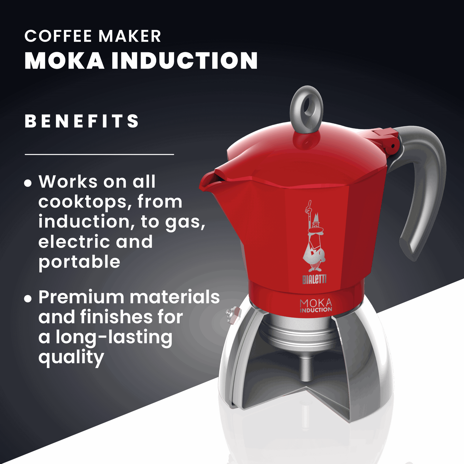 Moka Induction Stovetop Coffee Maker