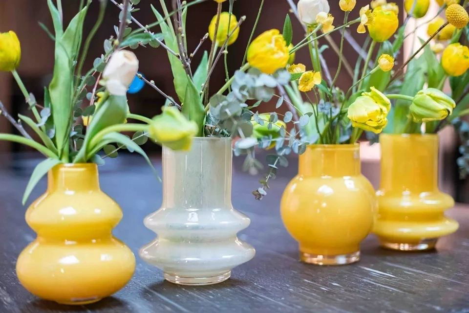 Corn Yellow Glass Vase Small 17cm