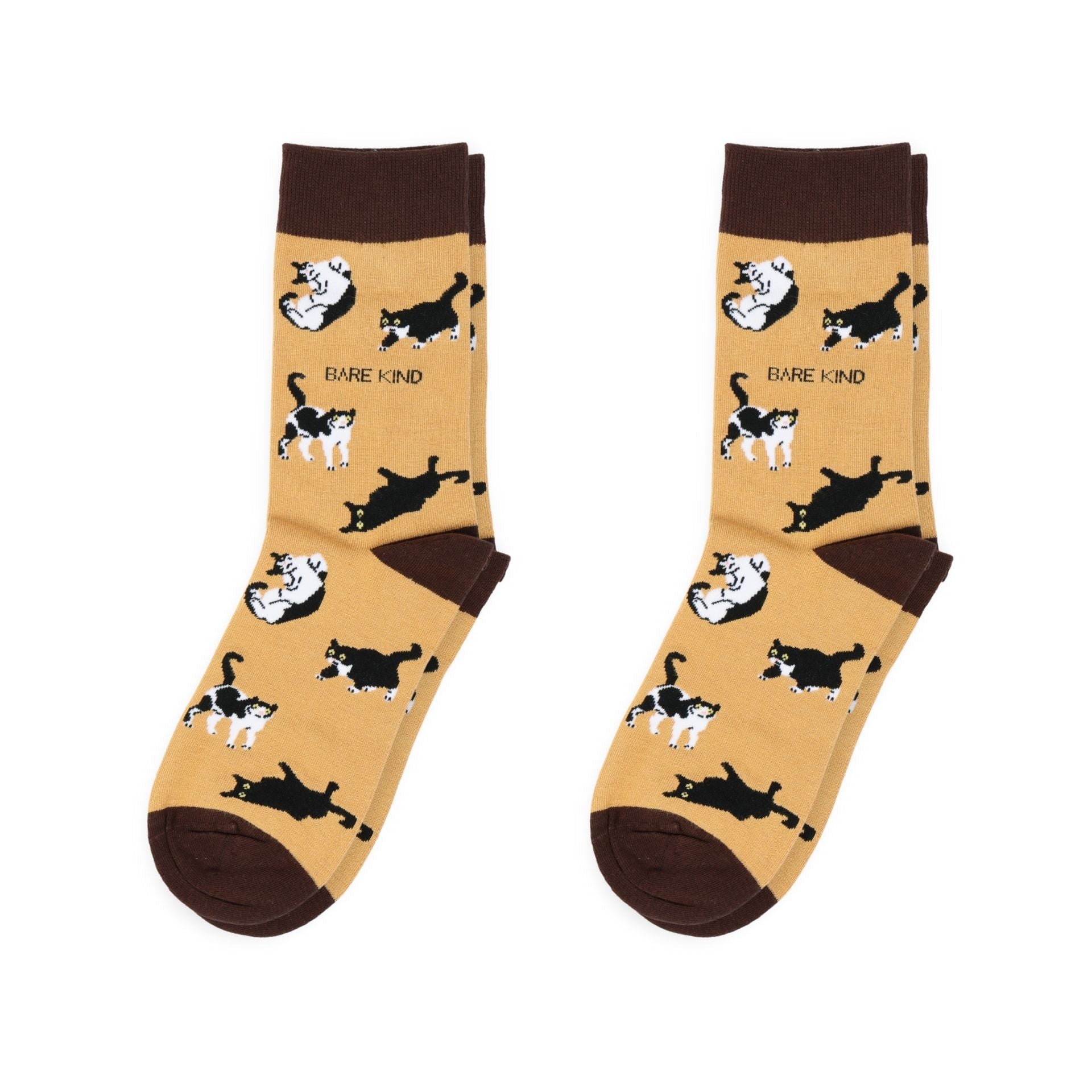 Brown Cat Bamboo Sock Pair Set