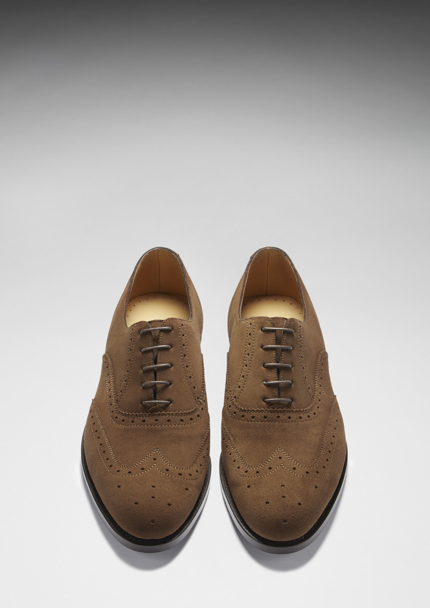 Brown Suede Brogues with Welted Leather Sole