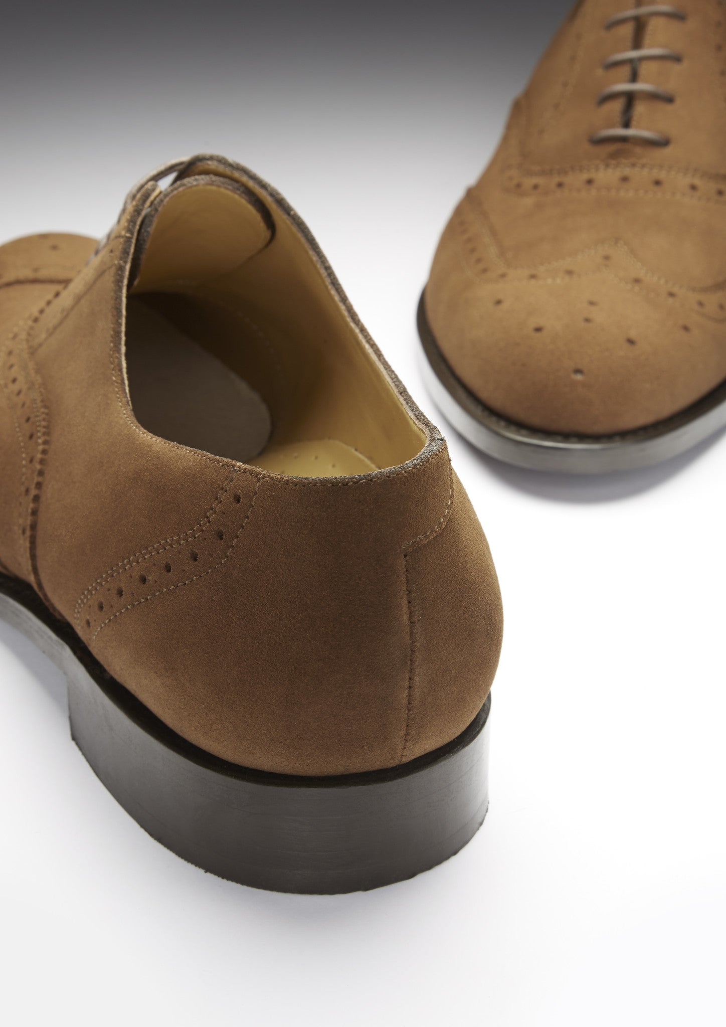 Brown Suede Brogues with Welted Leather Sole