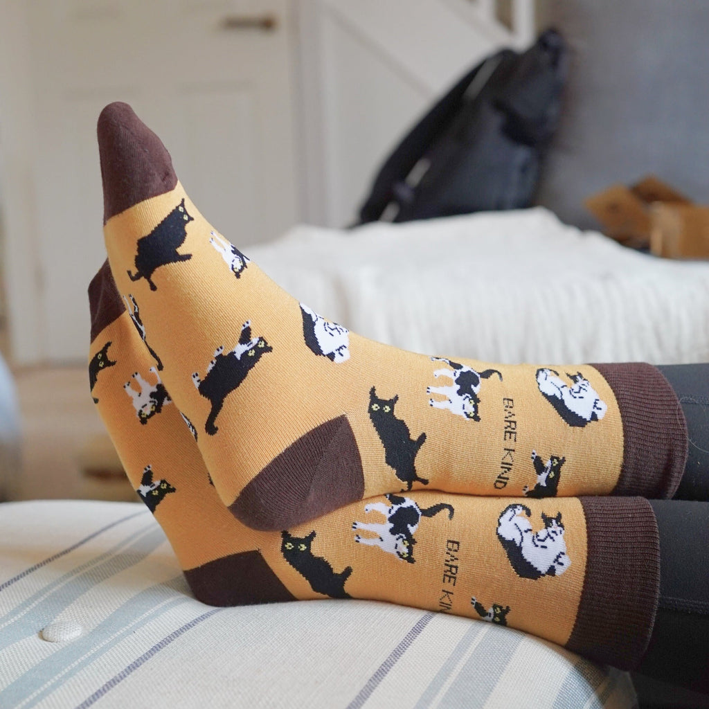 Brown Bamboo Cat Socks