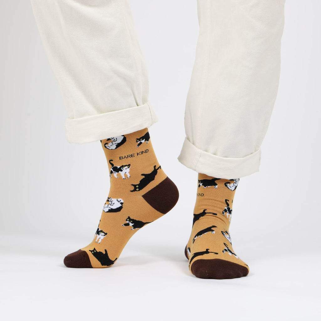 Brown Bamboo Cat Socks