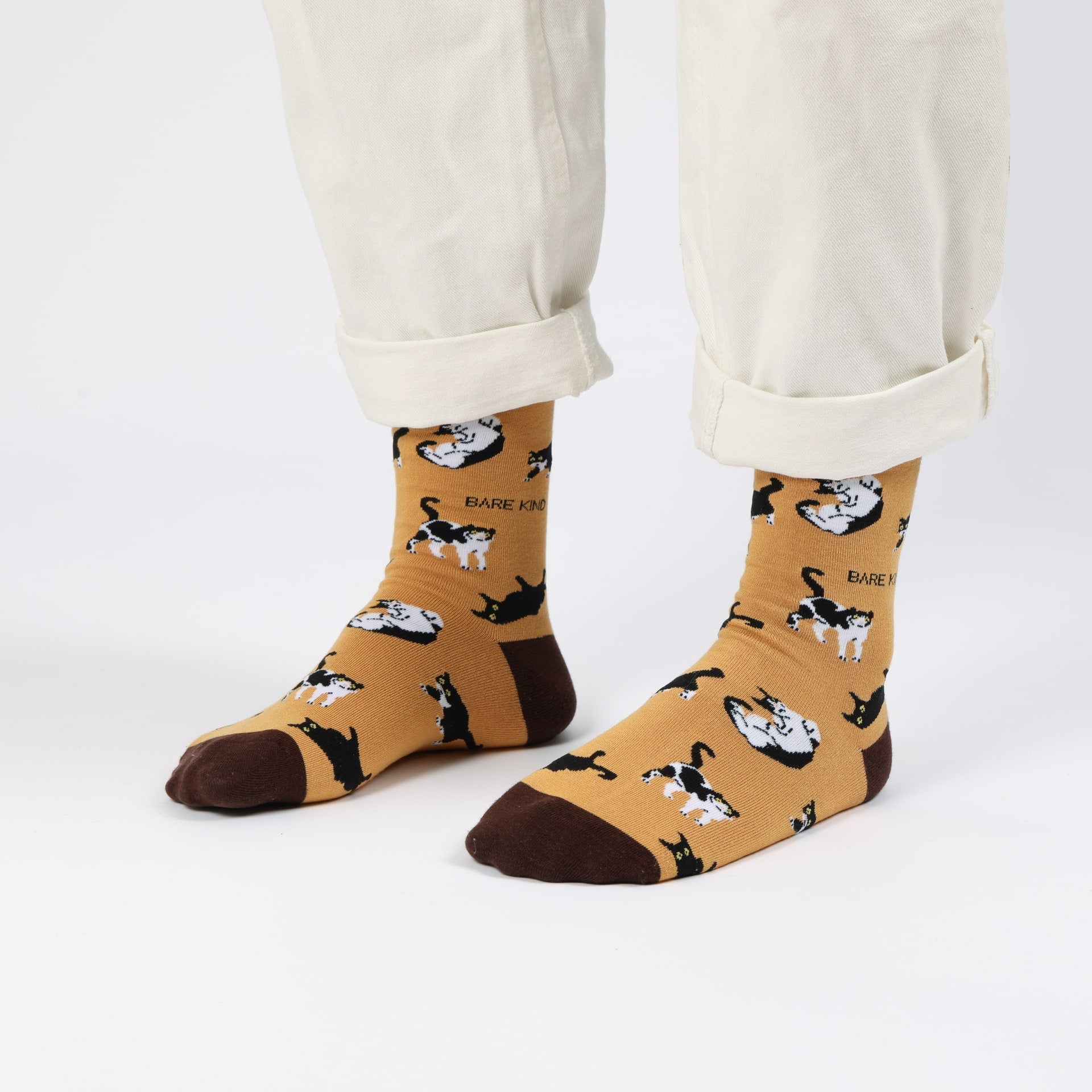 Brown Cat Bamboo Sock Pair Set