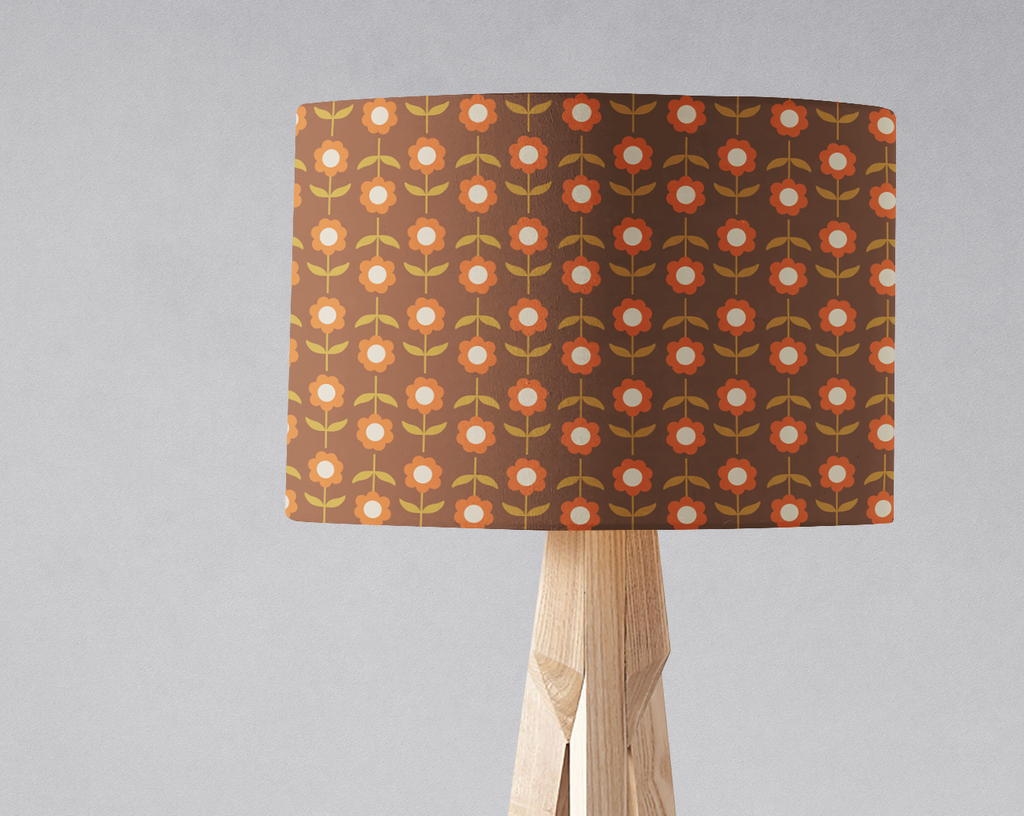 Retro Brown FloralLampshade