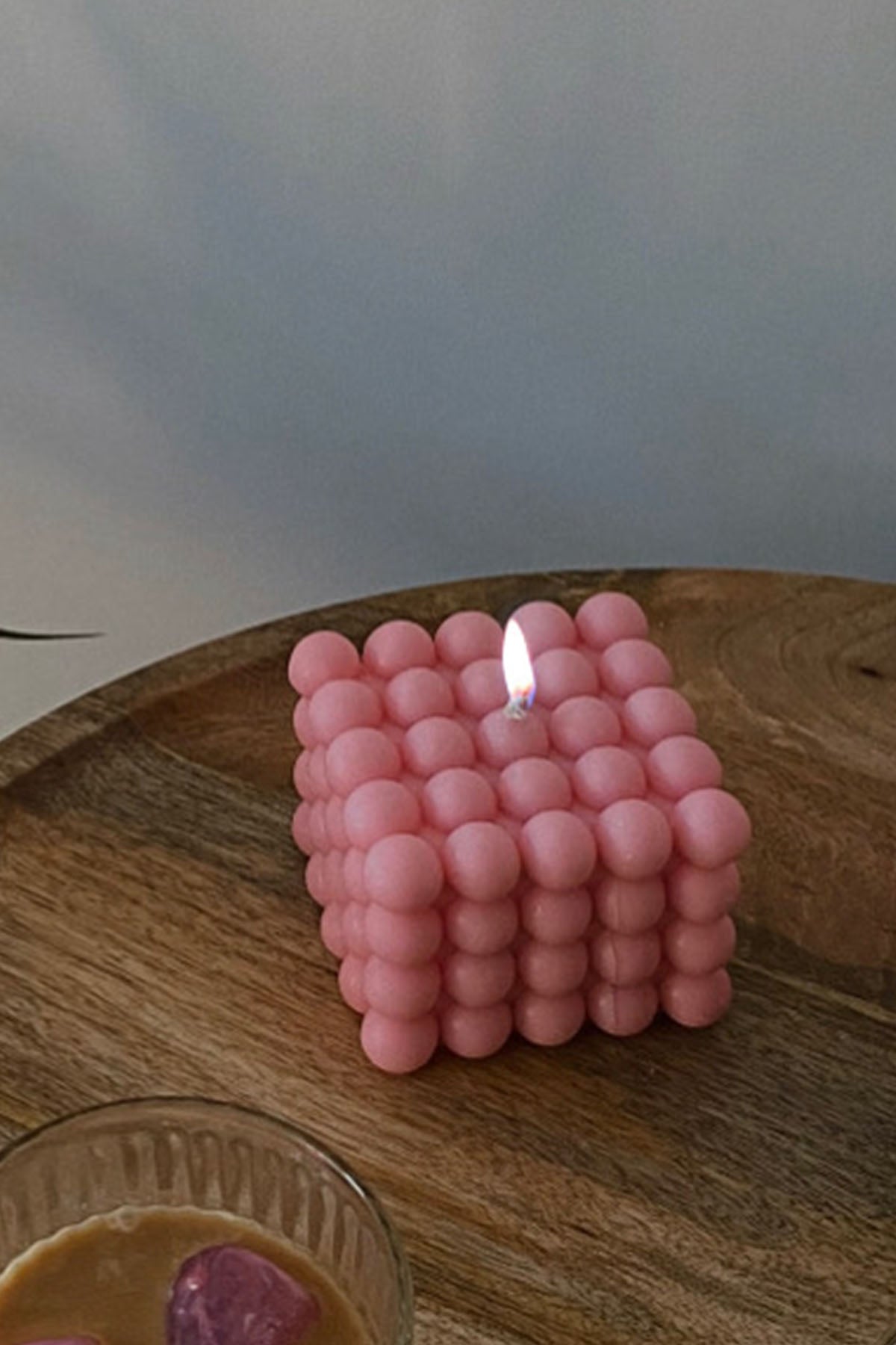 Large Pastel Bubble Cube Candle