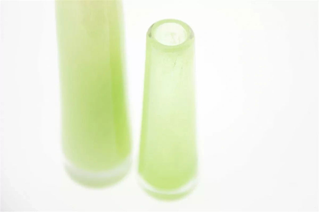 Light Green Mouth Blown Glass Solifleur Vase
