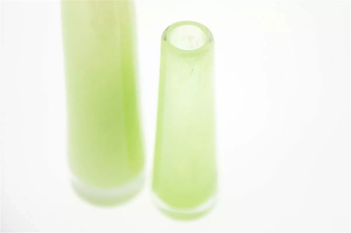 Light Green Mouth Blown Glass Solifleur Vase