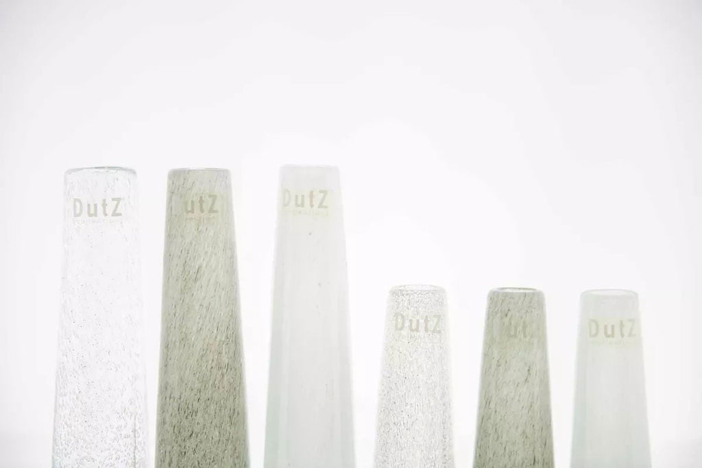 White Mouth Blown Glass Solifleur Vase