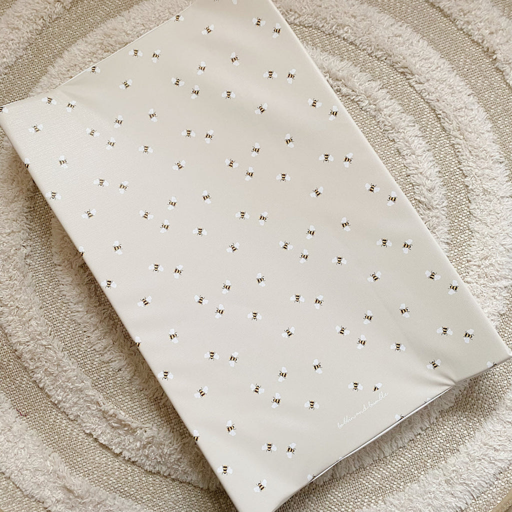 Anti-Roll Wedge Changing Mat - Bee Print