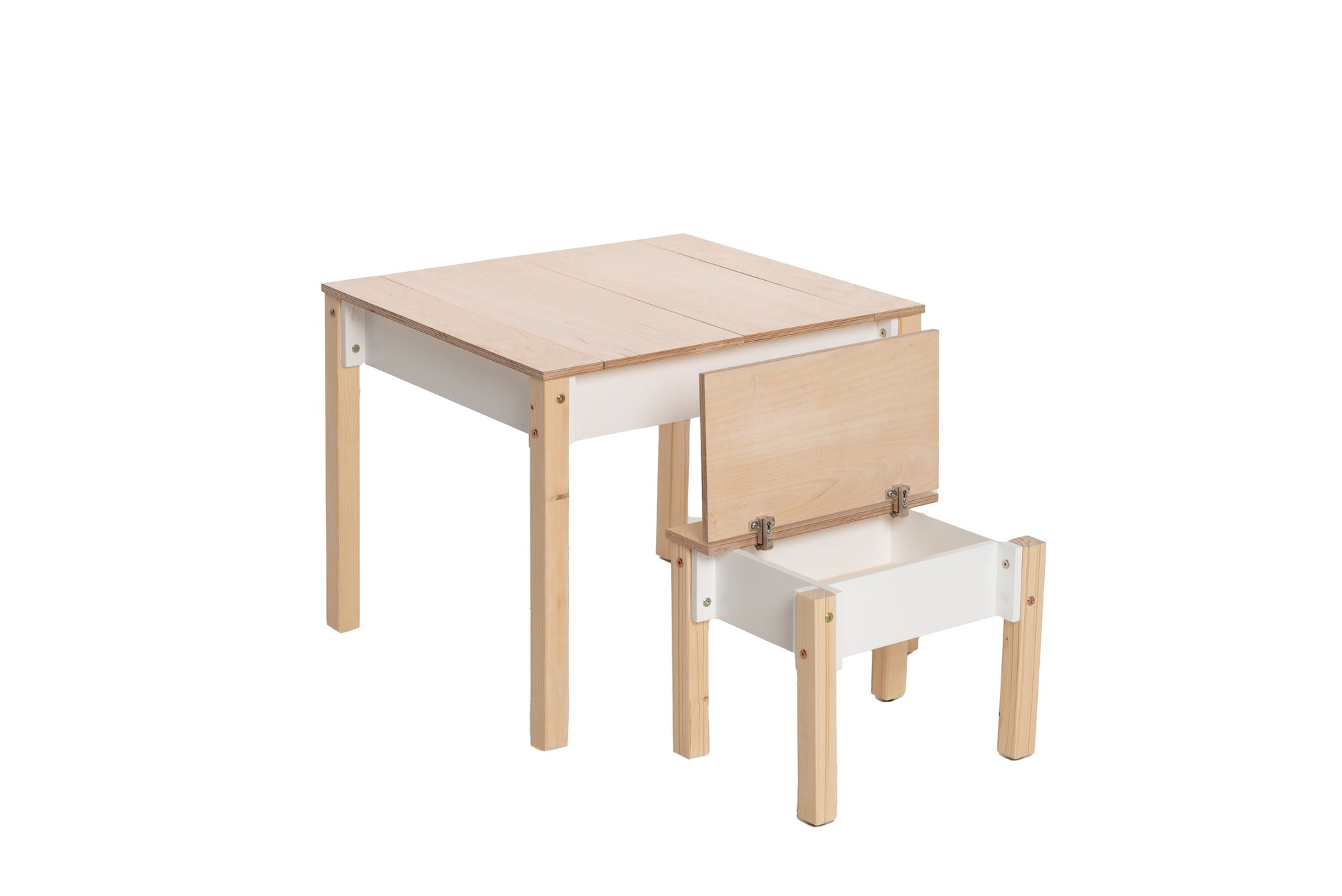 a playful birch plywood kids chair with a hidden storage compartment for toys