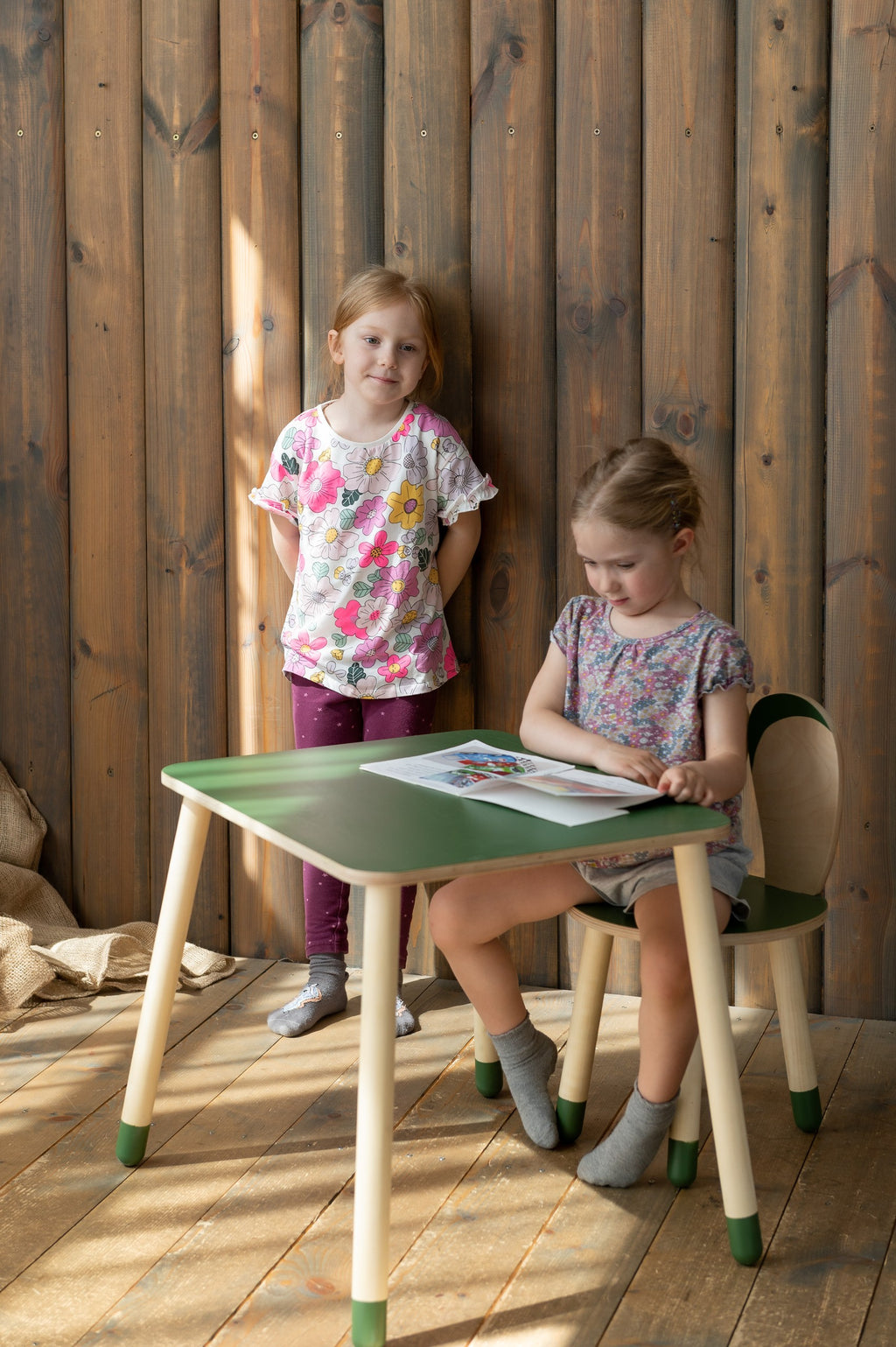 adorable birch plywood bunny table for kids in a cozy nursery setting