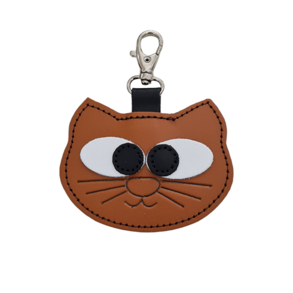 Burnt Orange Cat Bag Charm