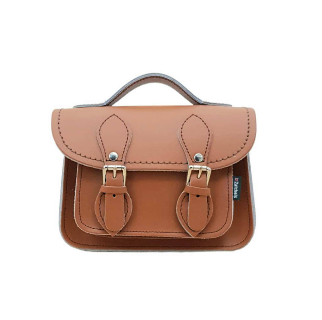 Handmade Leather Micro Satchel in Burnt Orange