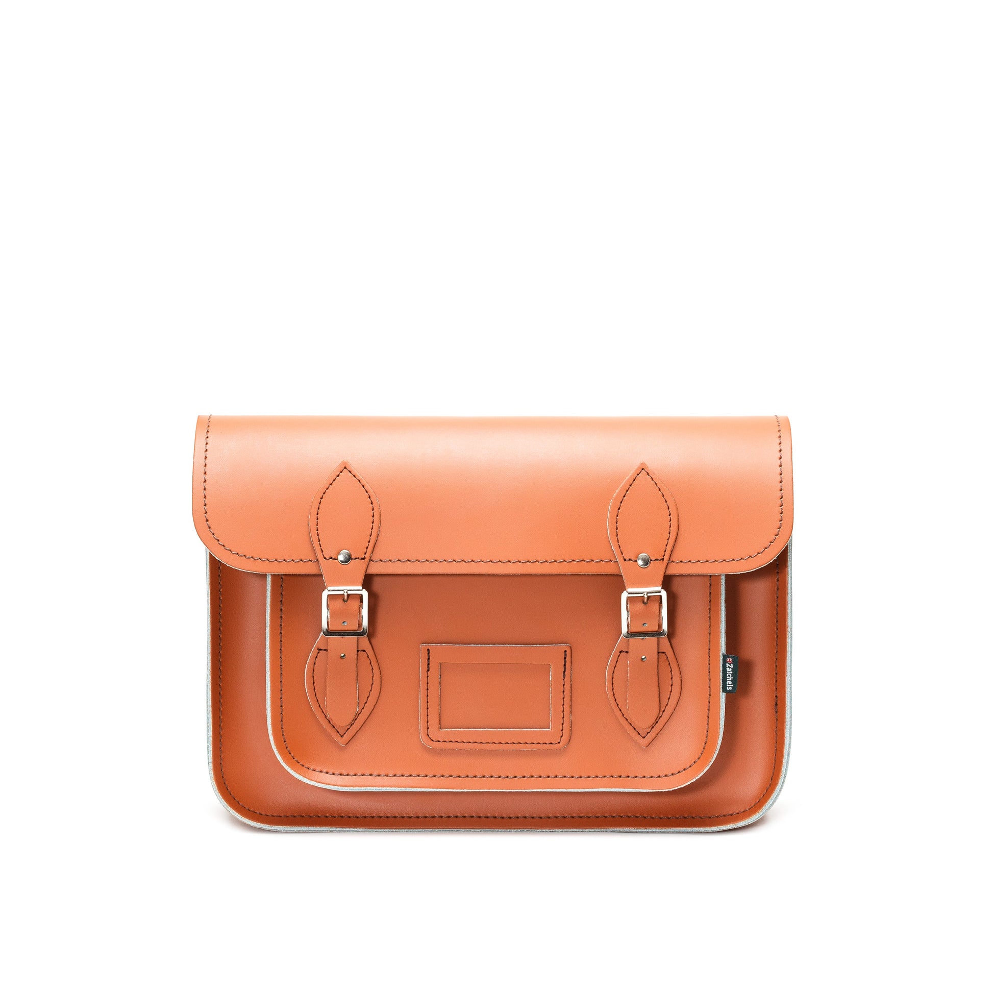 Handmade Leather Satchel in Burnt Orange