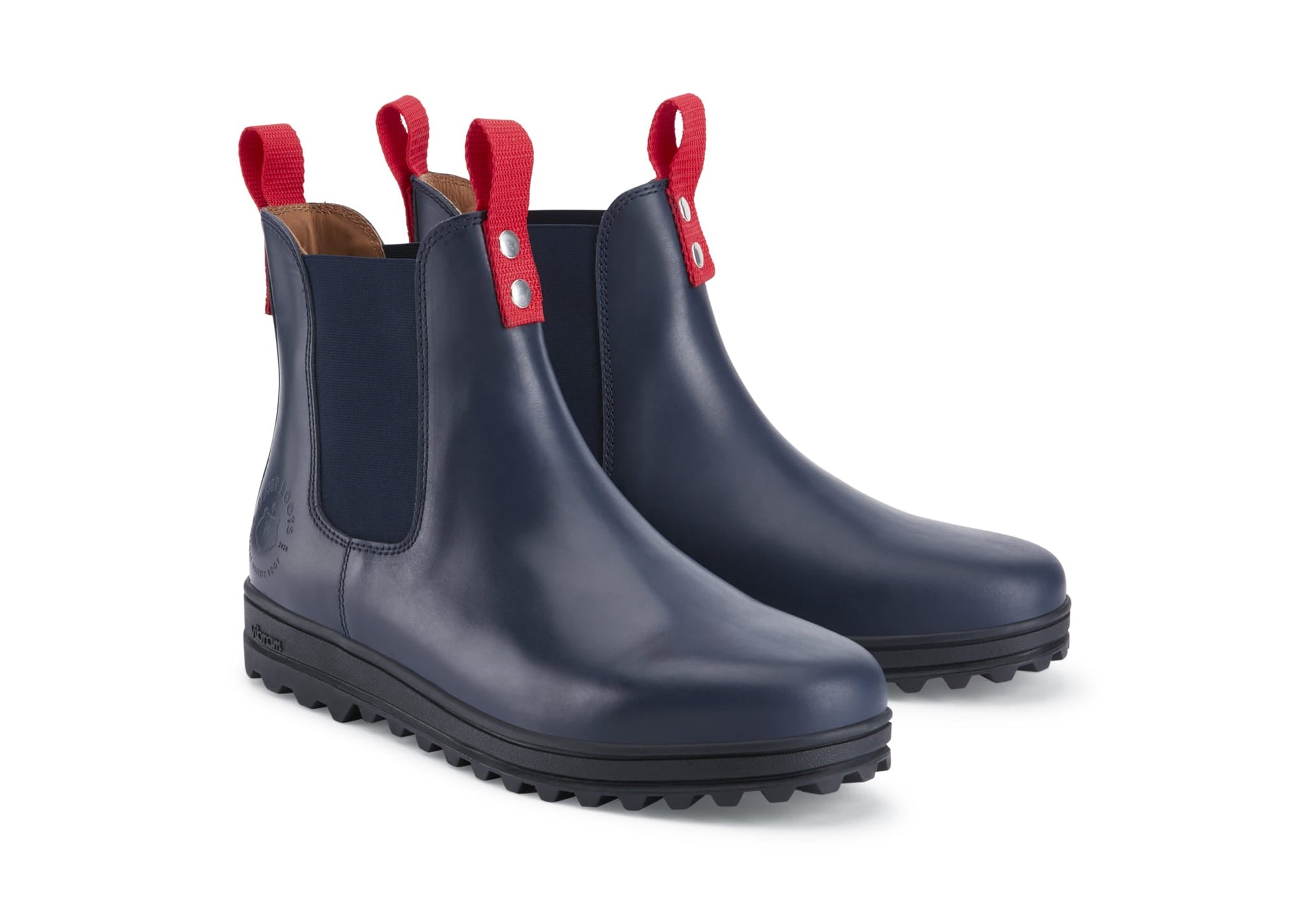 Men's Navy Blue Leather Winter Chelsea Boot