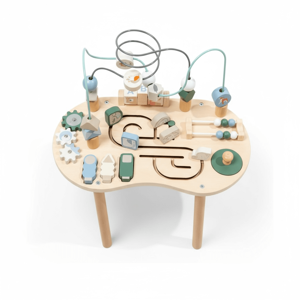 Wooden Steering Wheel Busy Board Forest Edition