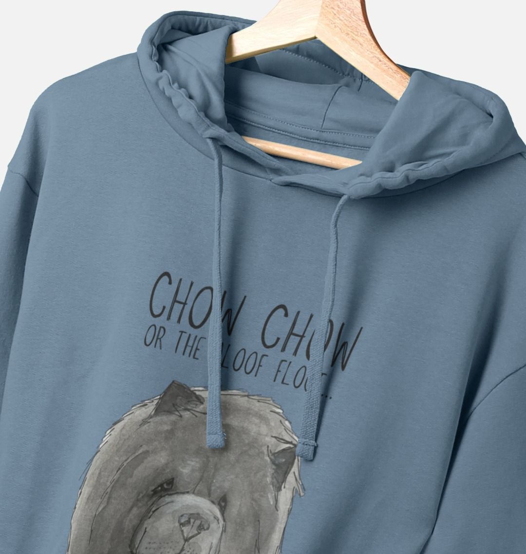 Blue Chow Chow Men's Hoodie with Aloof Floof Design