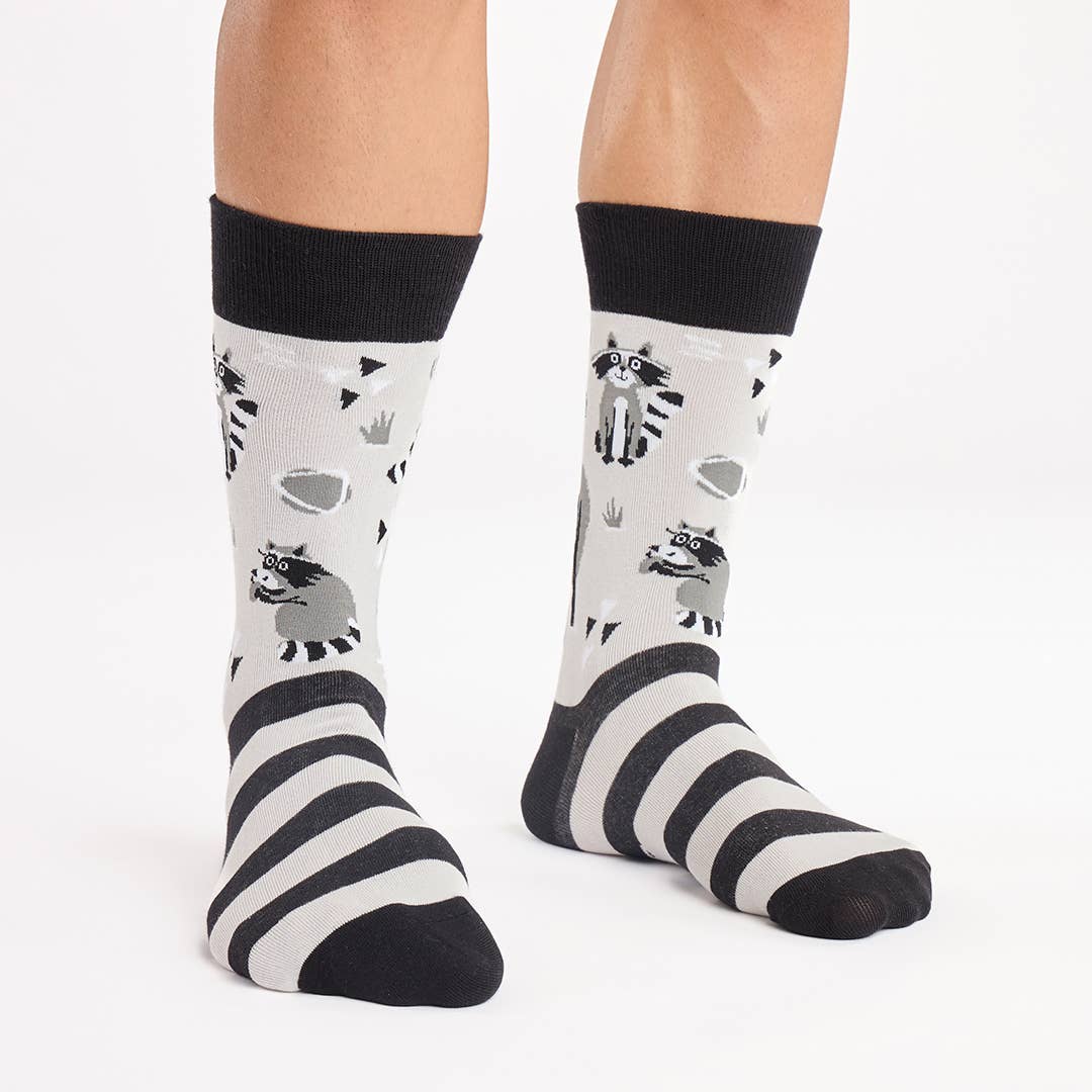 Trash Panda Parade Socks Black and White