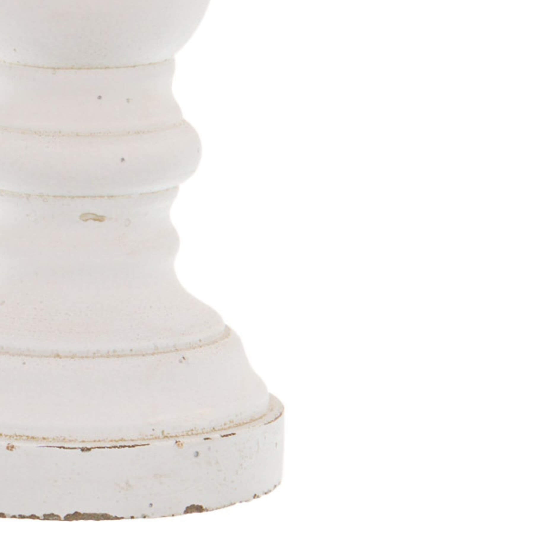 Matte white ceramic column decor, minimalist architectural design, 38cm tall, handcrafted for modern interiors by Sostter at brixbailey.com