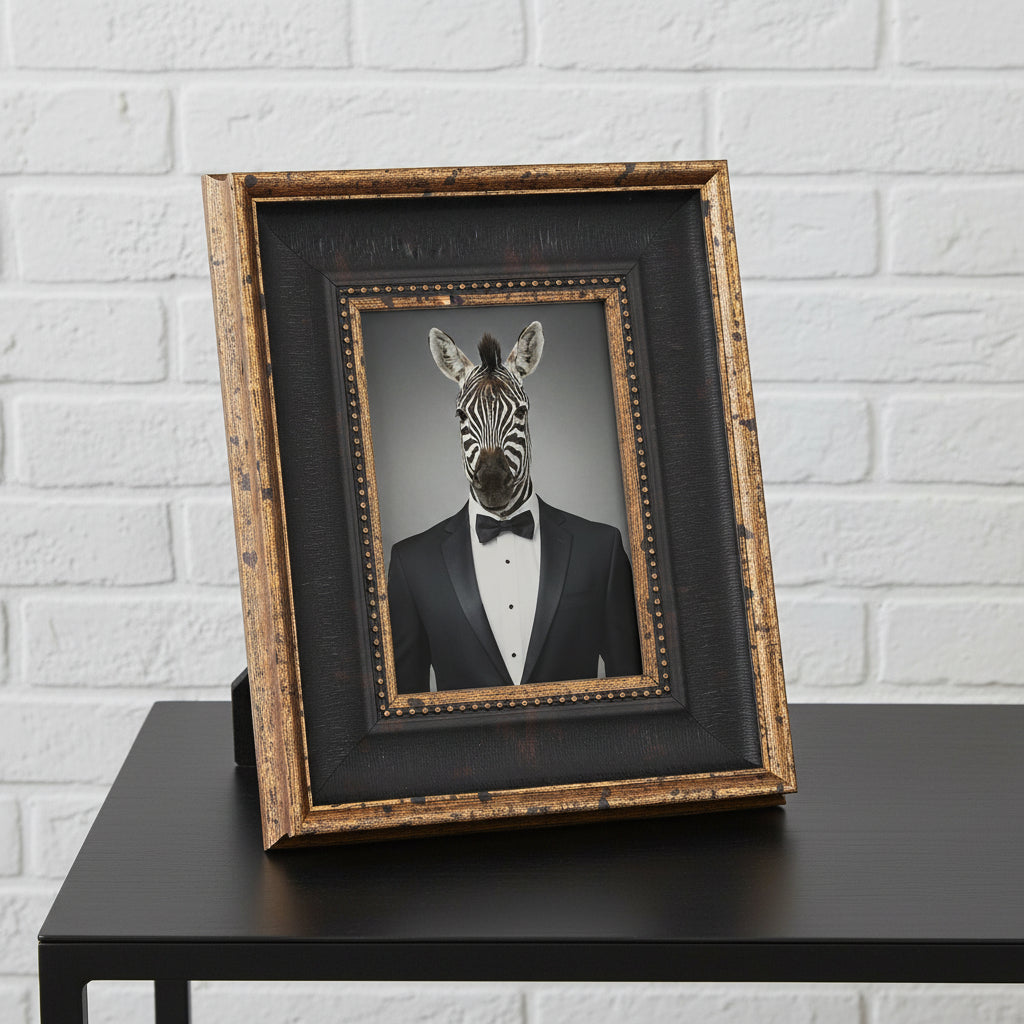 Black antique gold beaded photo frame, 5x7, handcrafted wood with intricate detailing, elegant home decor accent. by sostter at brixbailey.com