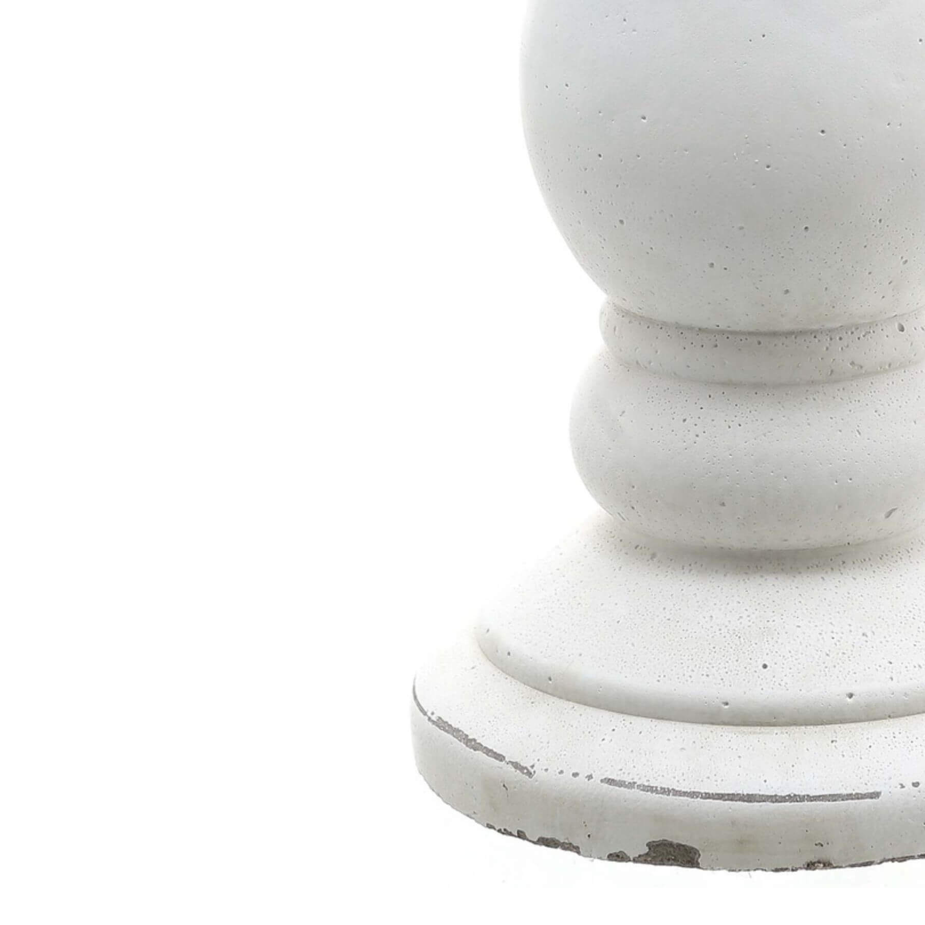 Handcrafted white ceramic candle holder with minimalist sculptural design, matte finish, 38cm height. by RoomLondon at brixbailey.com