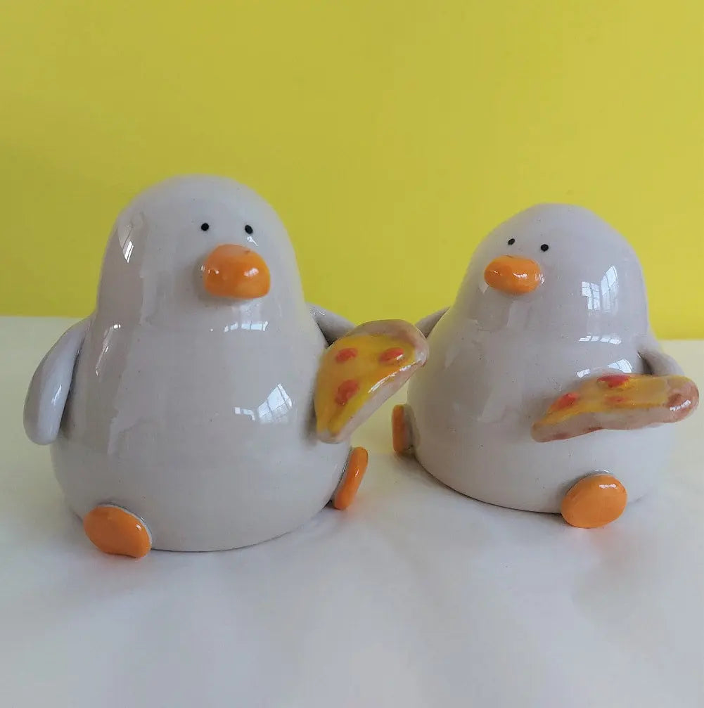 Naomi Pizza Duck Ceramic Handmade Ornament
