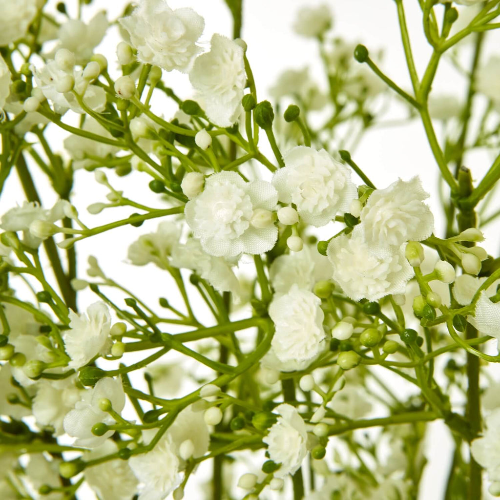 Cream gypsophila spray, lifelike artificial floral arrangement with airy white blooms on 42-inch stem for home decor. by Sostter at brixbailey.com