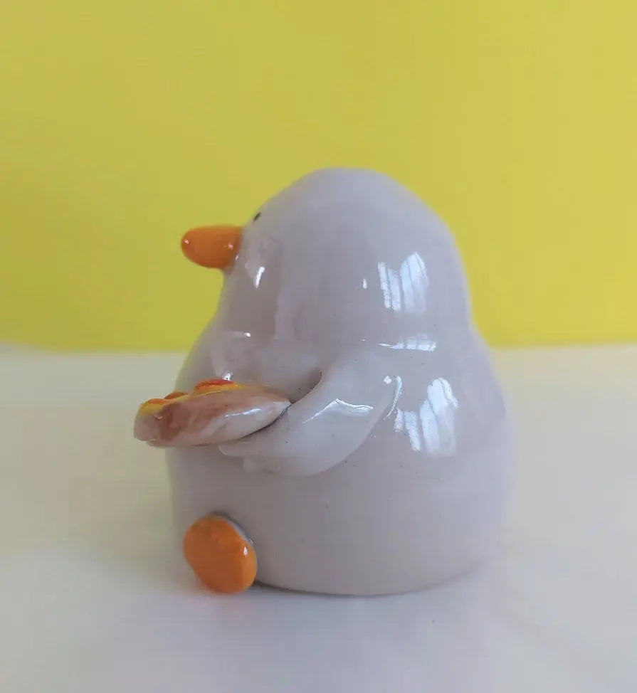 Naomi Pizza Duck Ceramic Handmade Ornament