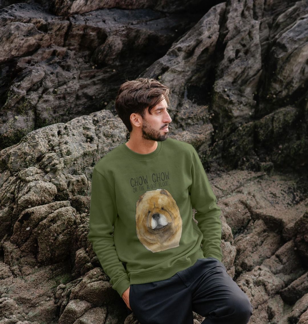 Red Chow Chow Men's Crewneck Sweatshirt