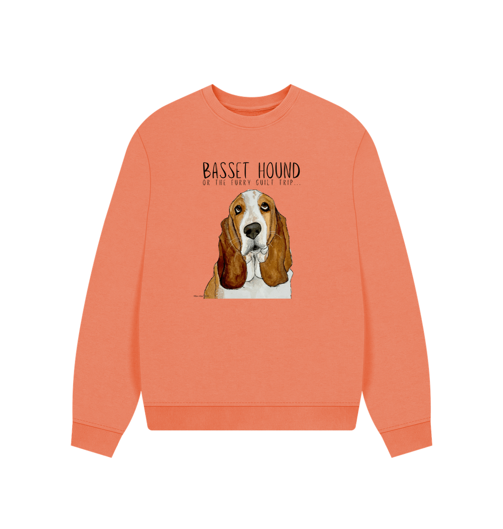 Basset Hound Women's Oversized Sweatshirt in Organic Cotton