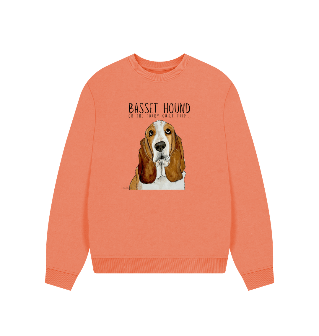 Basset Hound Women's Oversized Sweatshirt in Organic Cotton