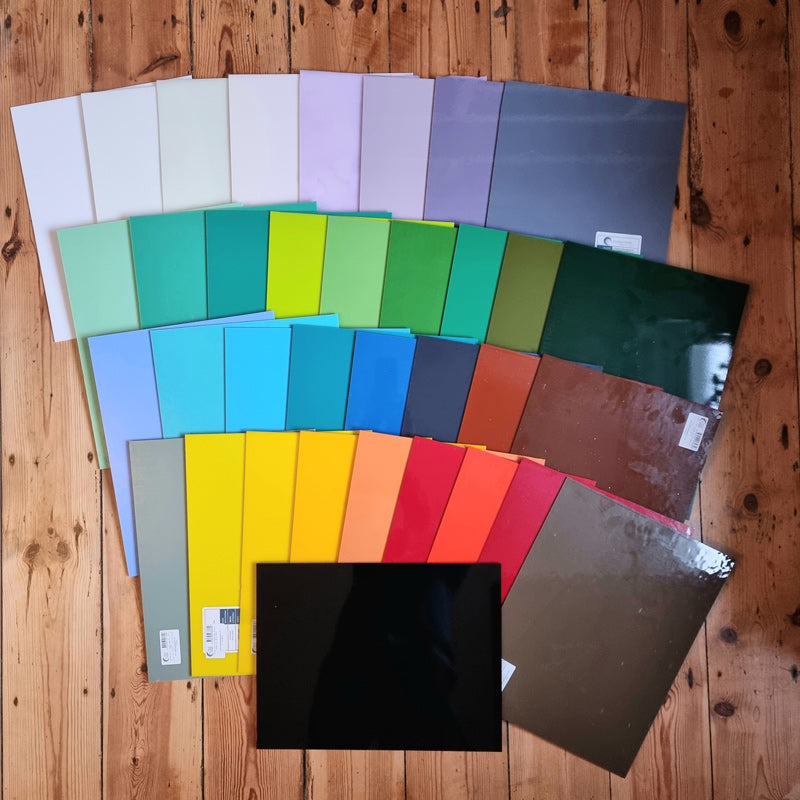 10cm Chequered Soft White Fused Glass Coaster