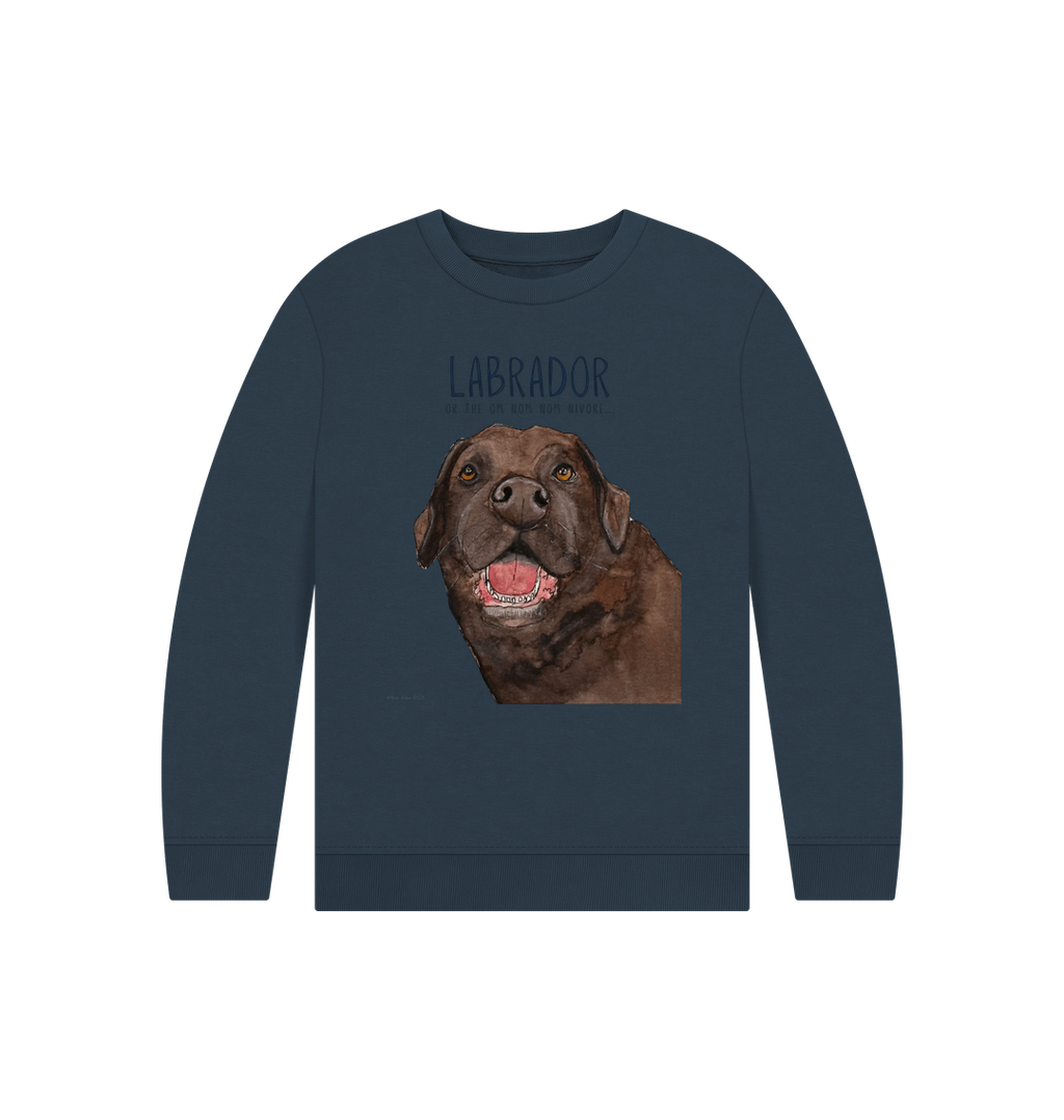 Chocolate Labrador Crumb Catcher Kids Sweatshirt
