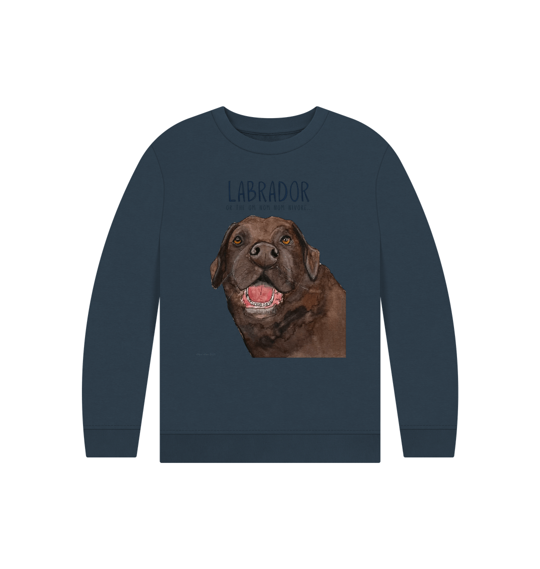 Chocolate Labrador Crumb Catcher Kids Sweatshirt