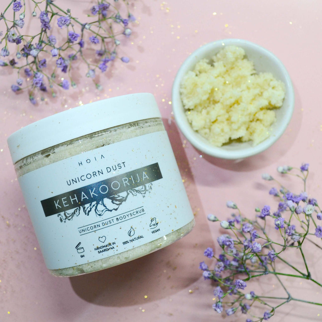 Unicorn Dust Body Scrub – Silky, Shimmering Skin Enhancer by HOIA at www.brixbailey.com