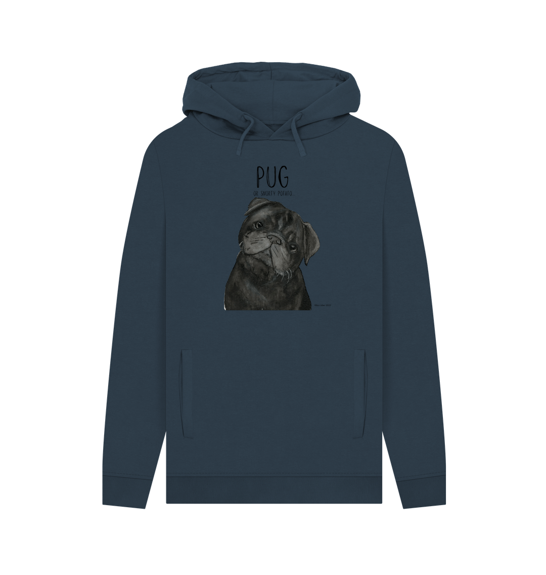 Snorty Potato Mens Hoodie Cozy Pug Vibes for Dog Lovers