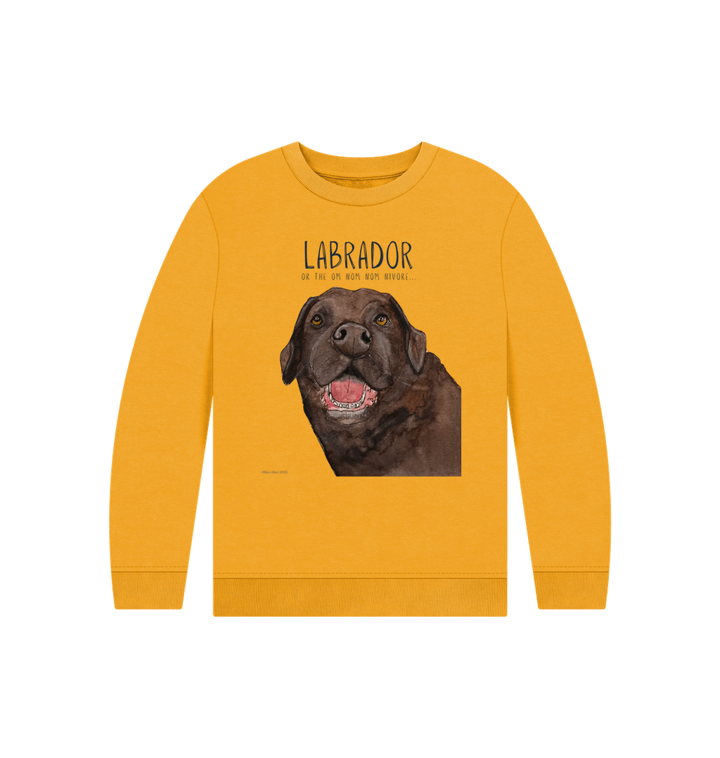 Chocolate Labrador Crumb Catcher Kids Sweatshirt