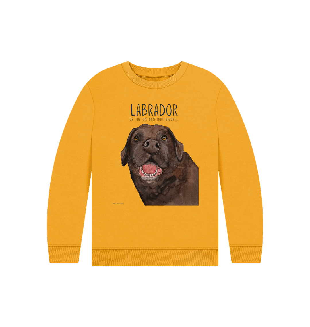 Chocolate Labrador Crumb Catcher Kids Sweatshirt