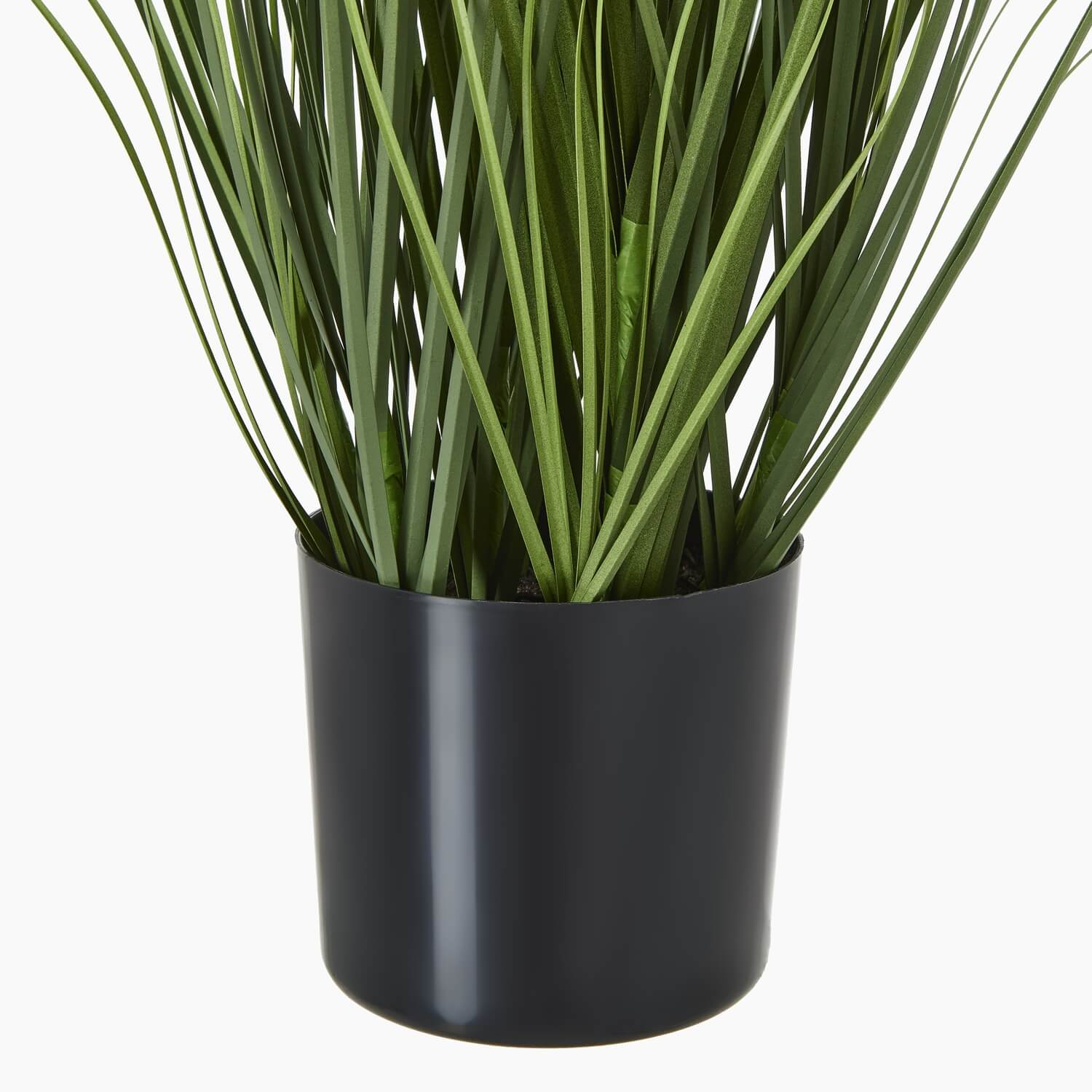 Lifelike artificial agapanthus arrangement with soft blue blooms and green stems in black pot, 90cm tall  by sostter at brixbailey.com