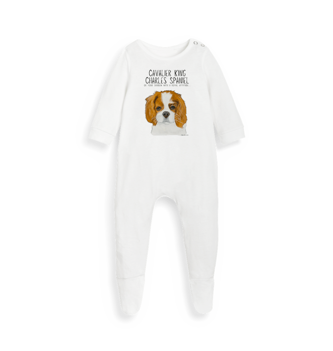 Eco Baby Sleep Suit with Cavalier King Charles Spaniel Print