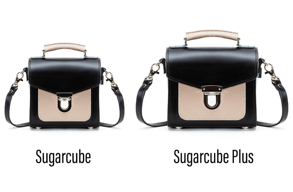 Handmade Leather Sugarcube Handbag in Cafe Noir