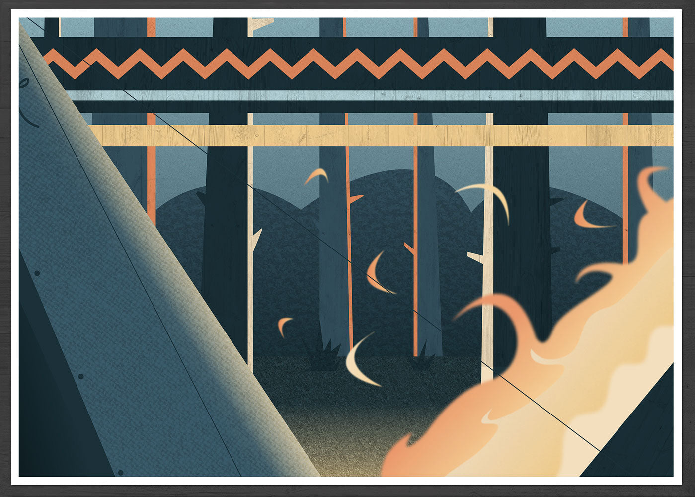 Campfire Digital Illustration Art Print