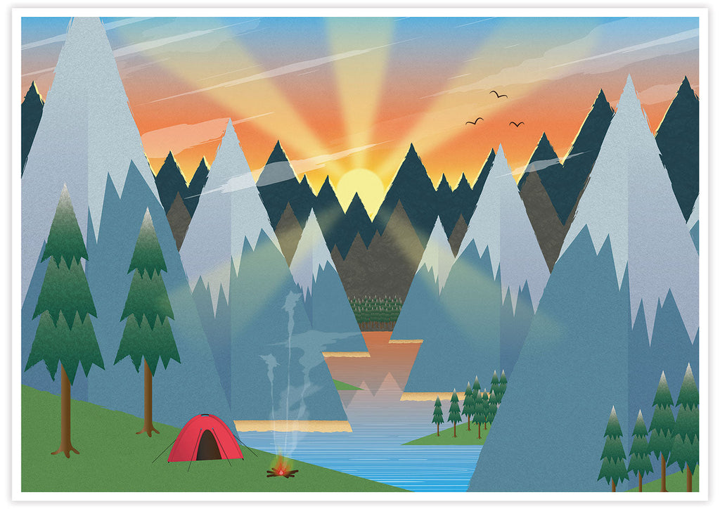 Camping Kids Art Print