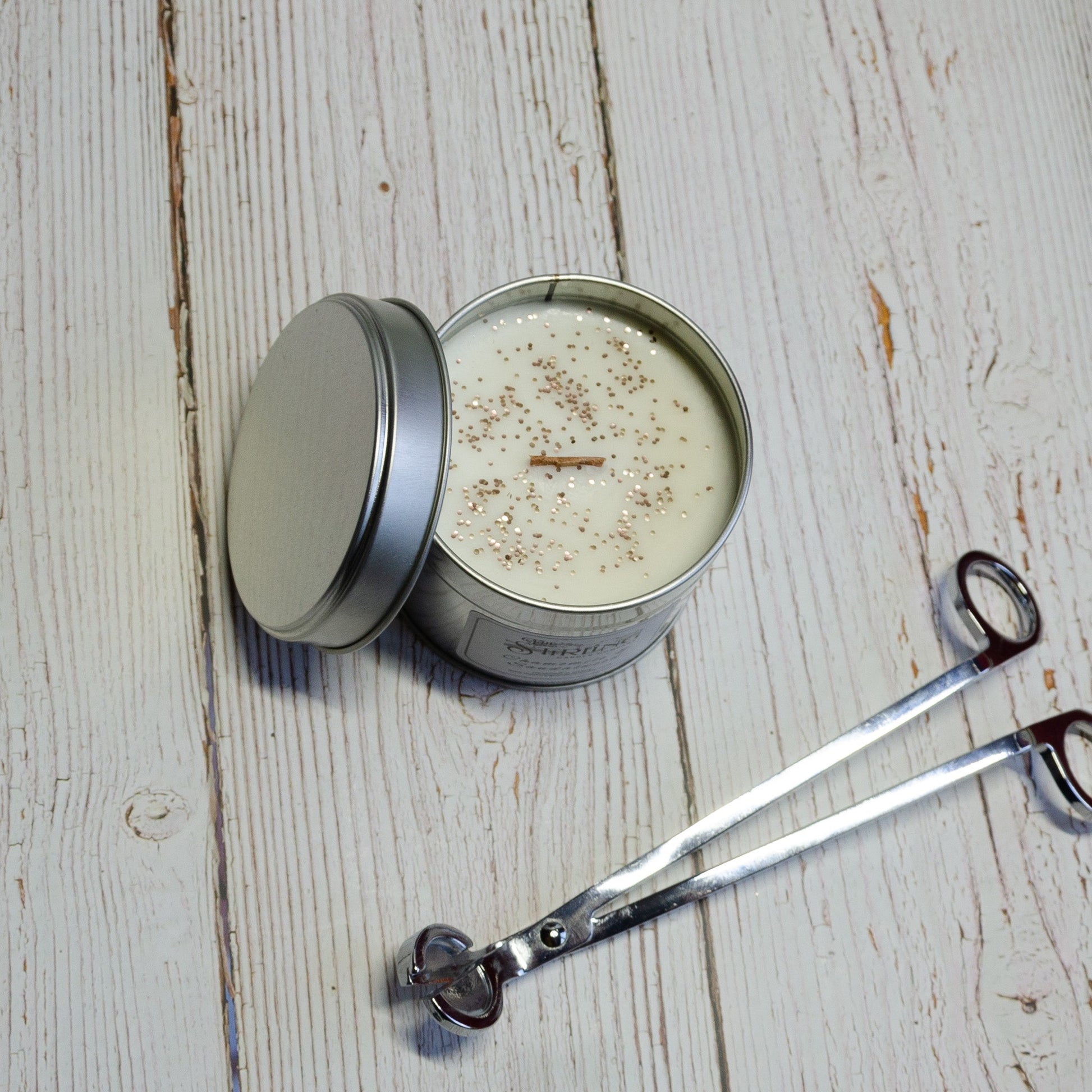 Chamomile and Sandalwood Travel Tin Candle with Wooden Wick