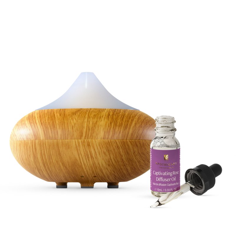 Rose Diffuser Kit with Wooden Aroma Diffuser