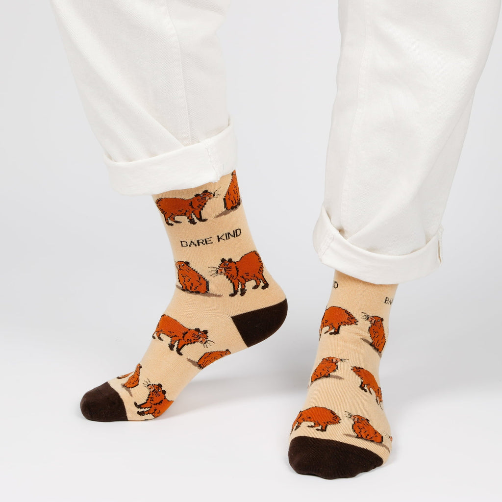 Save the Capybara Bamboo Socks in Brown