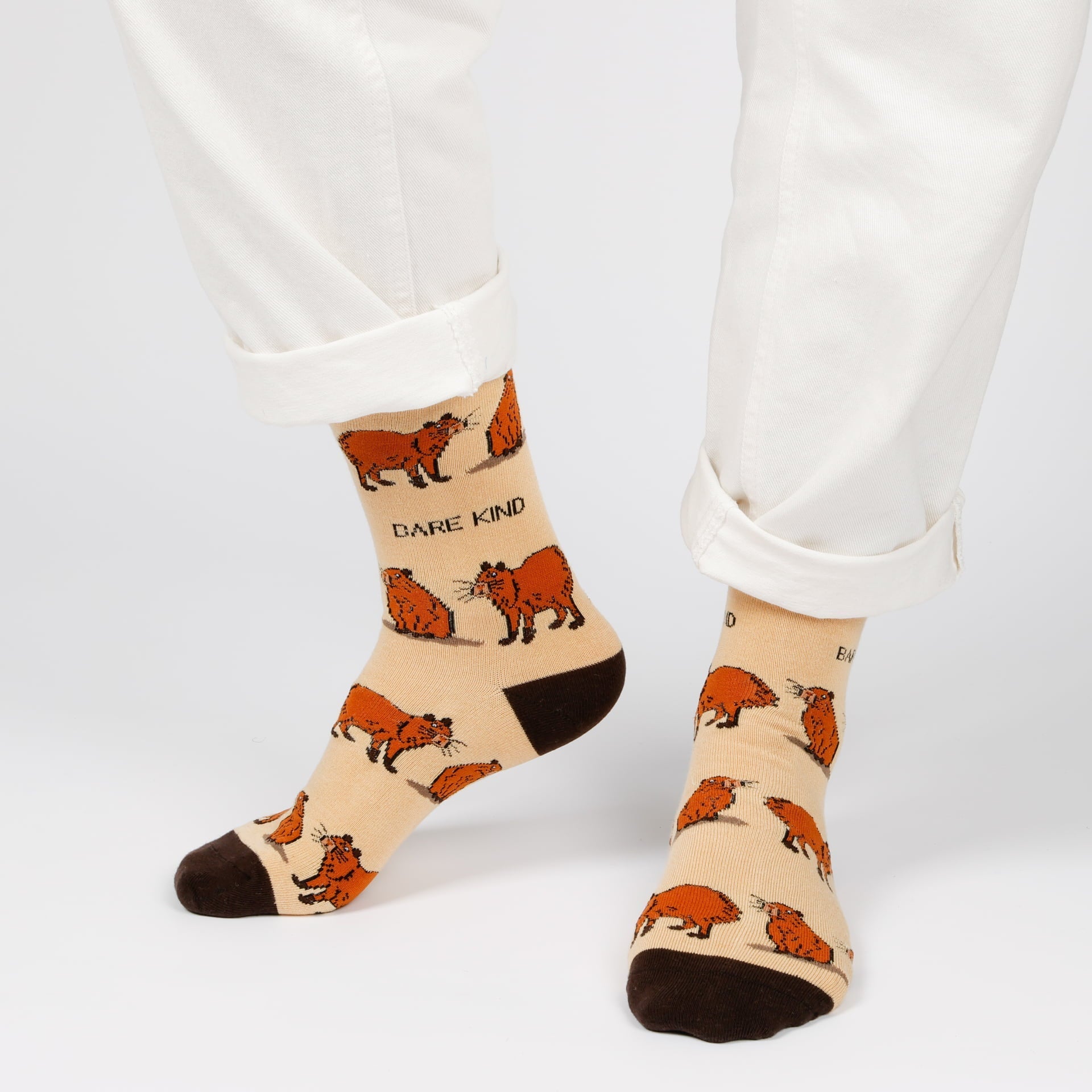 Save the Capybara Bamboo Socks in Brown
